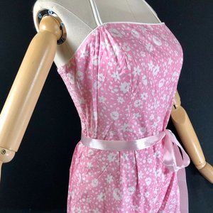 pink cotton floral bathing suit flowers swim dress
